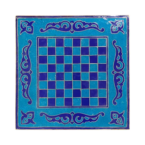 Egyptian Turquoise Chess Board | Handmade 40x40 cm