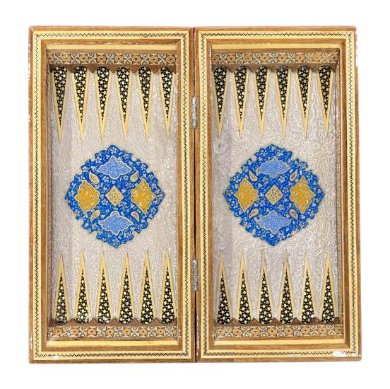 İran’ın El İşlemesi Hatem ve Minyatür Tavla ve Satranç - 30x30 CM