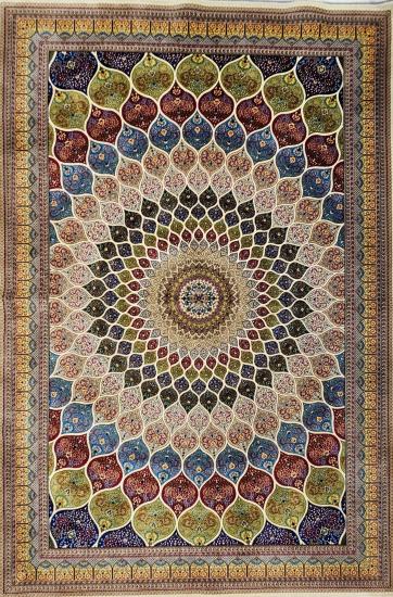 EBRISEM Gallery | Çok Renkli Medalyon Desenli Makina Halısı | 225×150 cm