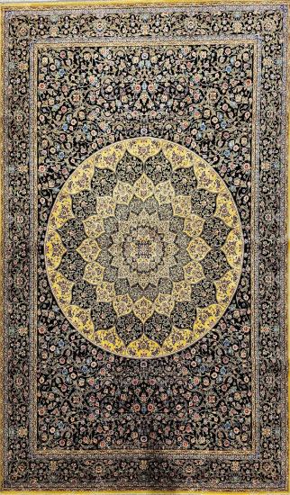 İran Makine İpek Halı | Altın Medalyon Desen | 200×300 cm