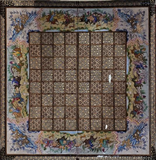 İran Hatem İşleme Tavla & Satranç Takımı | El Yapımı 60×60 cm