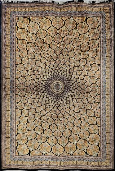 EBRISEM Gallery | İpek Görünümlü Makine Halısı | 200×300 cm | Radyal Madalyon