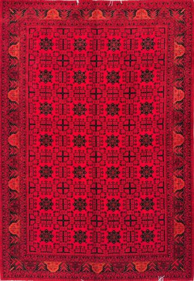 Afgan Desenli İran Makina İpek Halı | 100×150 cm