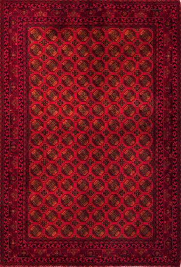 Kırmızı Bokhara Desenli İran Makine İpek Halı | 100×150 cm