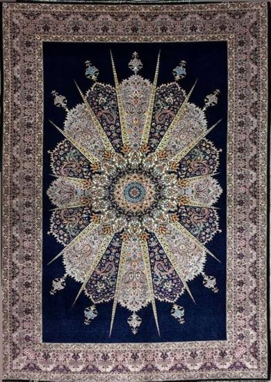 Güneş Motifli İran Makina İpek Halı | 120×180 cm