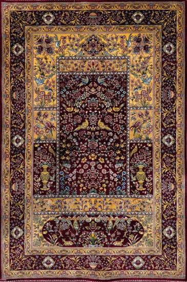 Persian Machine-Made Silk Prayer Rug | 80×125 cm