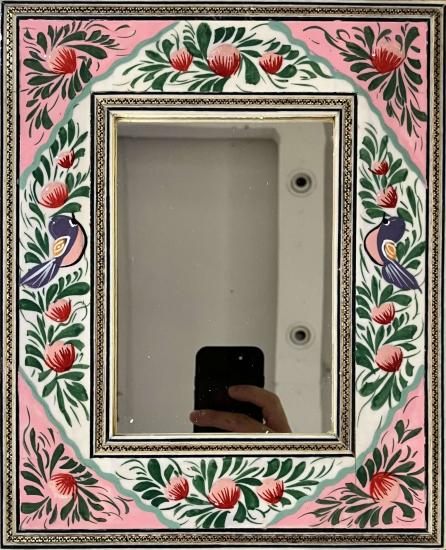 Hatem ve Mine İşlemeli El Sanatı Ayna | EBRISEM Gallery