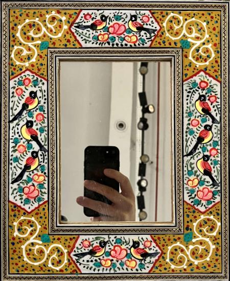 Hatem ve Mine İşlemeli El Sanatı Ayna | EBRISEM Gallery