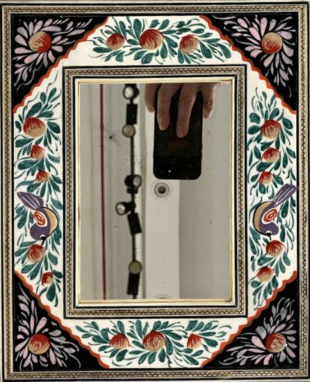 Hatem ve Mine İşlemeli El Sanatı Ayna | EBRISEM Gallery