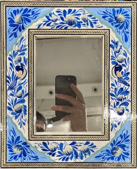 Hatem ve Mine İşlemeli El Sanatı Ayna | EBRISEM Gallery