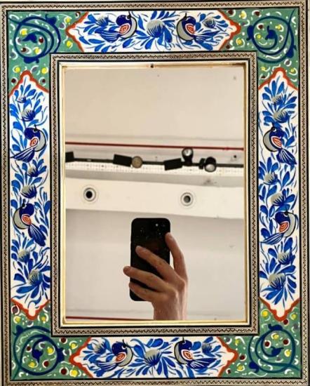 Yeşil Mine ve Hatem Ahşap Ayna | EBRISEM Gallery