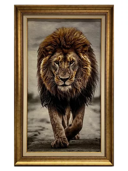 EBRISEM | Zafer Aslanı El Dokuma İran Tablo Halısı 75x132 cm