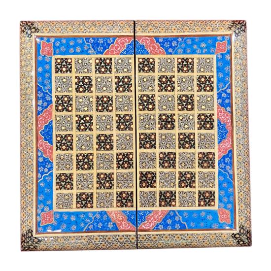 İran’ın El İşlemesi Hatem ve Minyatür Tavla ve Satranç - 30x30 CM