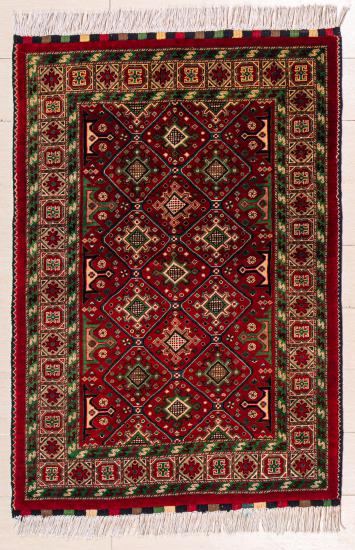 Afghan Handwoven Carpet  Size: (94 x 145) cm