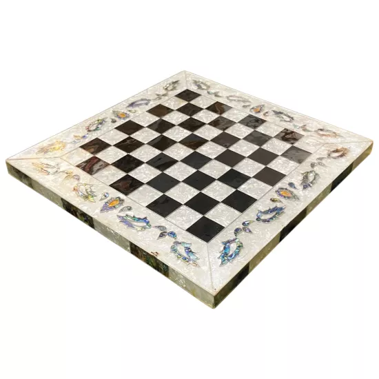 Egyptian Mother-of-Pearl-like Chess Board | Handmade 30x30 cm