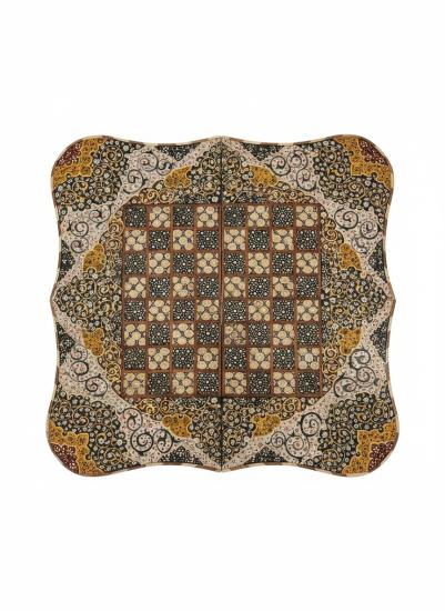 EBRISEM Gallery | El Yapımı Hatem Sanatı Oyun Tahtası | 50×50 cm | Satranç & Tavla