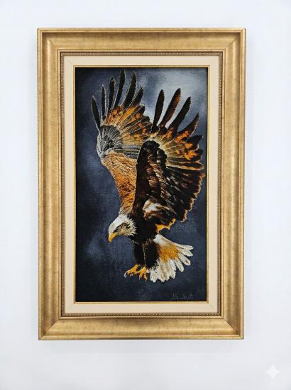 EBRISEM | Uçan Kartal El Dokuma İran Tablo Halısı 50×87 cm