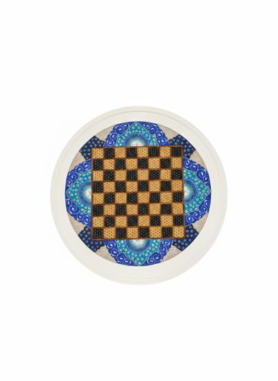 EBRISEM | 40 cm Daire El Yapımı İran Hatem Satranç