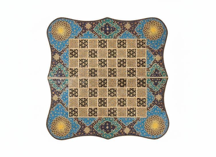 EBRISEM Gallery | El Yapımı Khatam Tavla / Satranç Tahtası | 50×50 cm