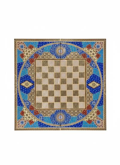 EBRISEM | 60 cm Lüks İran Hatem Satranç ve Tavla Kutusu | El Yapımı