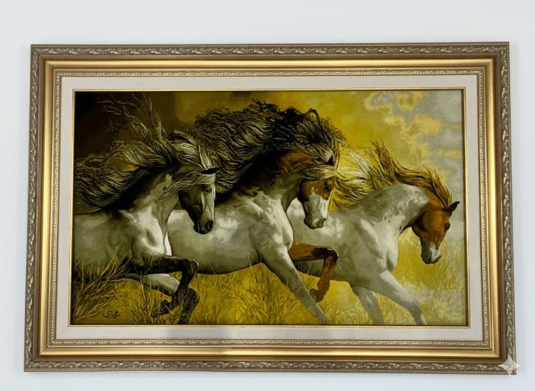 EBRISEM Gallery | Zafer Aslanı İran El Dokuması Tablo Halı | 75×123 cm