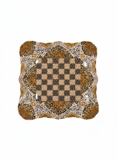 EBRISEM Gallery | Khatam Tavla & Satranç Takımı | 50×50 cm | Çift Taraflı Tasarım