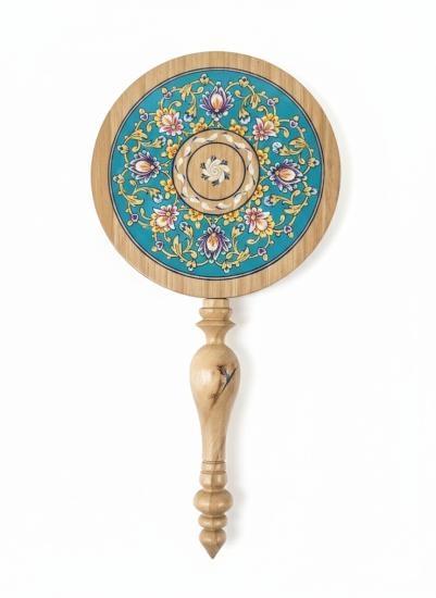 EBRISEM | El Yapımı İran Aynası | 20 cm | Çiçek Motifli