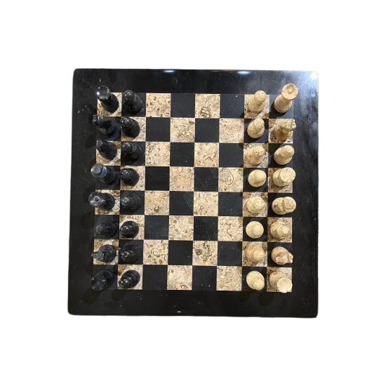  El İşlemesi mermer Satranç Takımı (38 x 38) cm