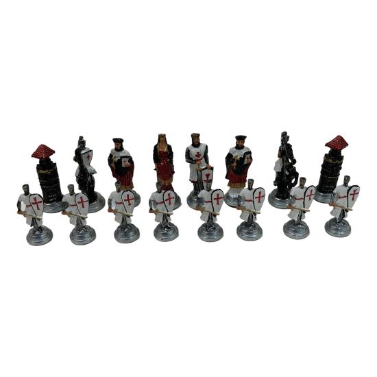 Haçlı Seferler Motifli Luks Metal Satranç Taşları 