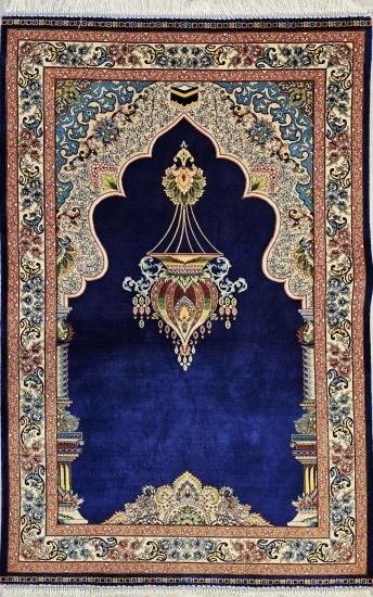 EBRISEM Gallery | Silk-Look Machine Prayer Rug | 80×120 cm | Classic Mihrab