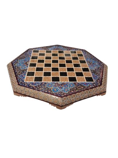 İran’ın El İşlemesi Hatem Mine Kombinli Satranç - 8 Köşeli 40x40 CM