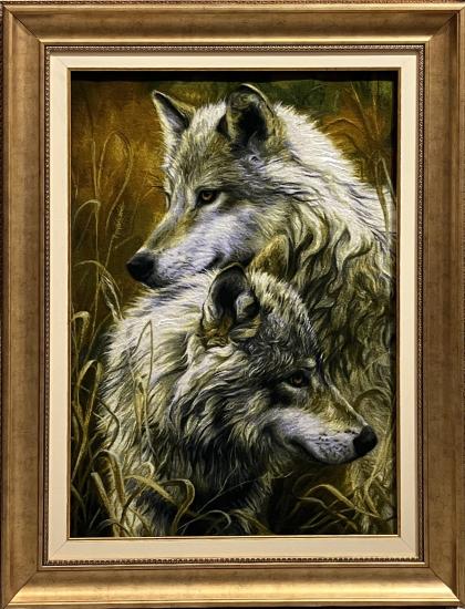 EBRISEM | Kurtlar El Dokuma İran Tablo Halısı 64x90 cm