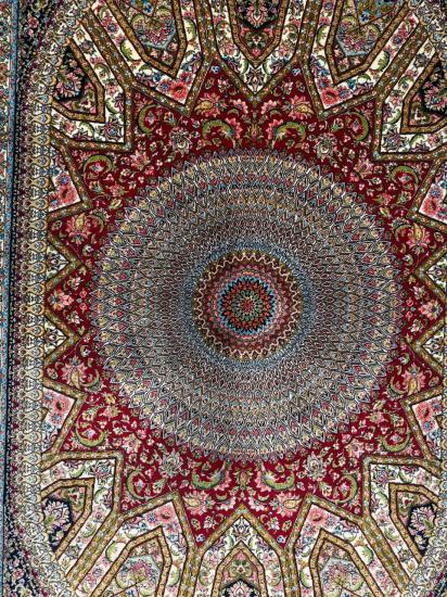 Medalyon & Mihrap Motifli İran İpek Halı | 100×150 cm
