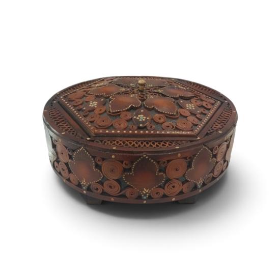 Deri El İşlemesi Şekerlik (çap: 20cm)
