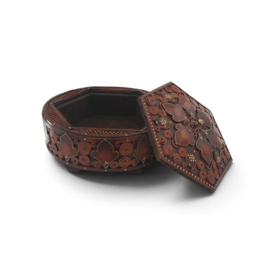 Deri El İşlemesi Şekerlik (çap: 20cm)