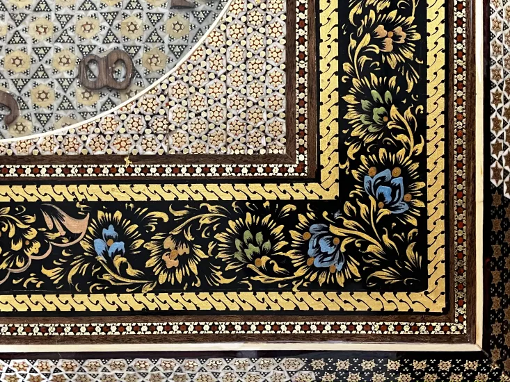 Iranian Hatam Work Clock Size : (35 x 35) cm