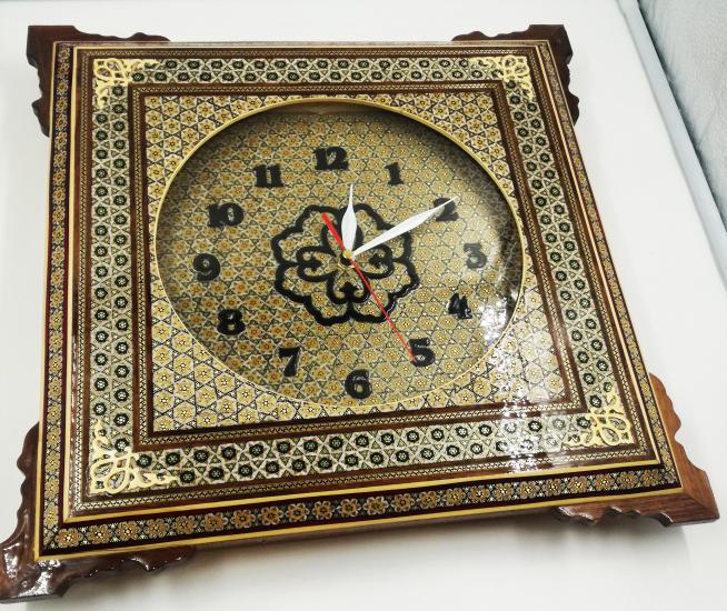 Iranian Hatam & Mina Work Clock Size  : (37 x 37 cm)