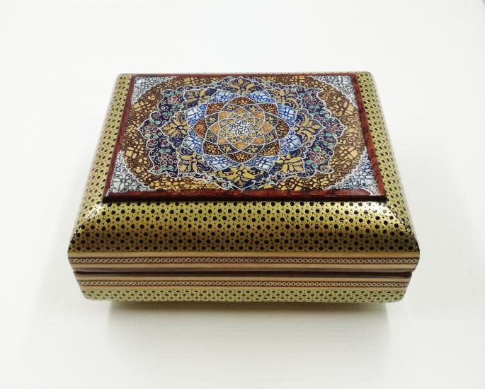 İran’ın El İşlemesi Hatem Sanatı Luks Mücevher Kutusu Ebat : ( 16 x 13 cm )