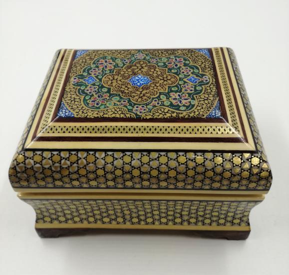 İran’ın El İşlemesi Hatem Sanatı Luks Mücevher Kutusu Ebat : ( 10 x 12 cm )