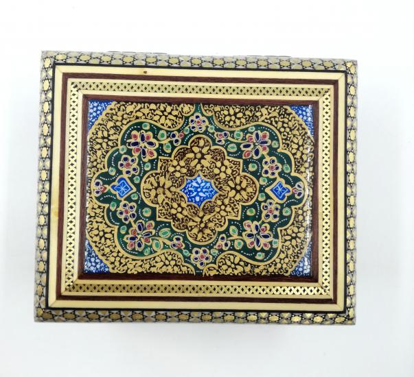 İran’ın El İşlemesi Hatem Sanatı Luks Mücevher Kutusu Ebat : ( 10 x 12 cm )