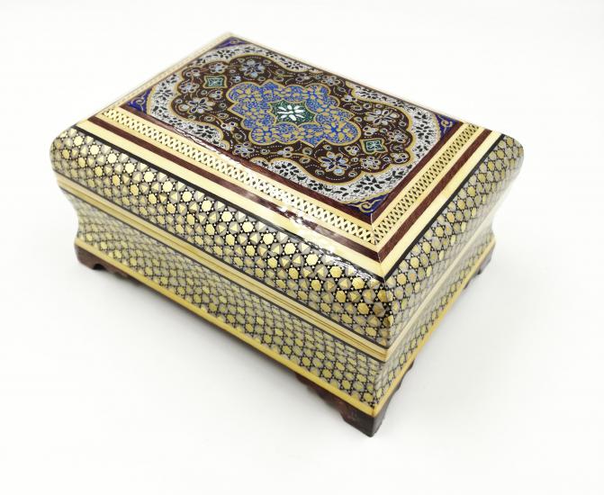 İran’ın El İşlemesi Hatem Sanatı Luks Mücevher Kutusu Ebat : ( 10 x 16 Cm )