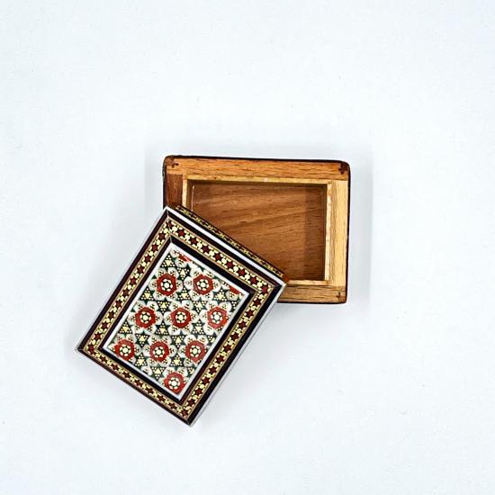 Iranian Handcrafted Khatam Art Jewelry Box Size  : ( 7 x 5 cm )