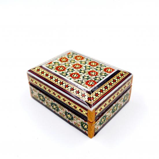 Iranian Handcrafted Khatam Art Jewelry Box Size  : ( 7 x 5 cm )