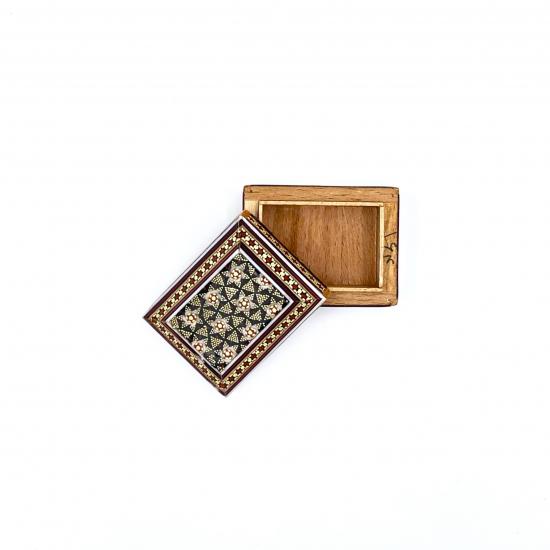 Iranian Handcrafted Khatam Art Jewelry Box Size  : ( 7 x 5 cm )