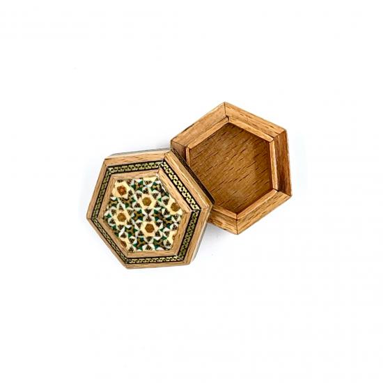 Iranian Handcrafted Khatam Art Jewelry Box  Size  : ( 6 x 6 cm )