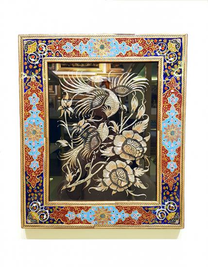 Iranian Handcrafted Metal & Khatam Art Frame Size : ( 41 x 34 cm)
