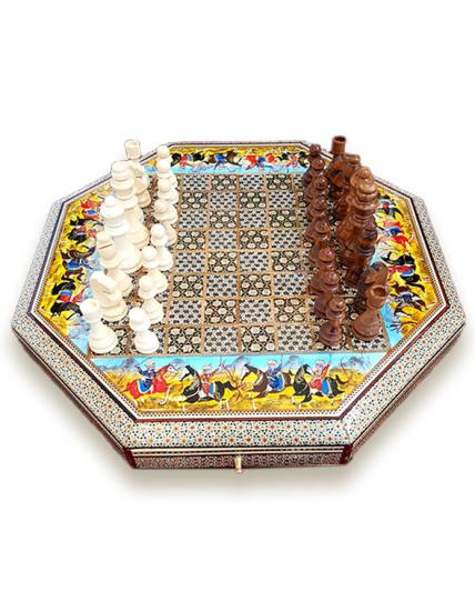 Handcrafted Khatam Chess 8 angle