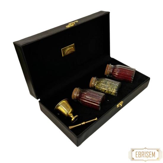 Hediyelik Safran Seti | Safran 6 gr + Kakule + Deri Kutu