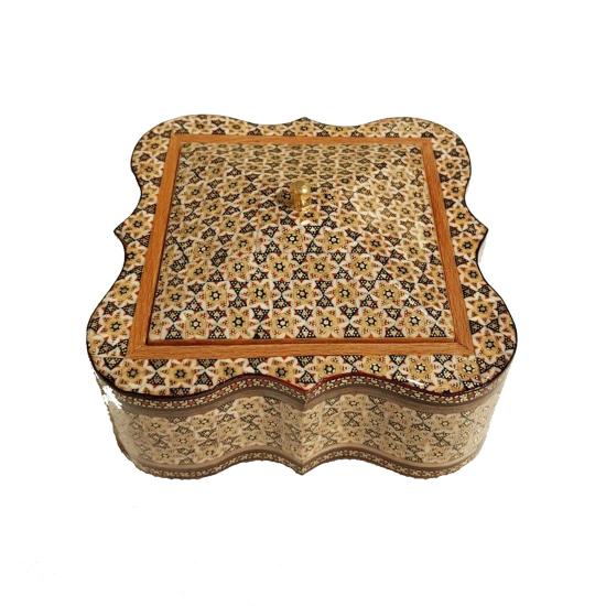 Hatem Tam İşlemesi Şekerlik Çikolatalık 20 X 20 CM (İran’ın El Sanatı)