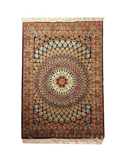 El Dokuma Tavus Kuşu Deseni Afgan Halısı Ebat: ( 198 x 146 cm)